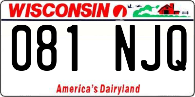 WI license plate 081NJQ