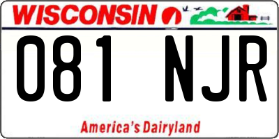 WI license plate 081NJR