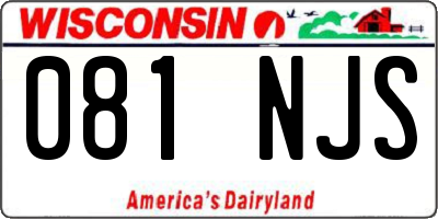 WI license plate 081NJS