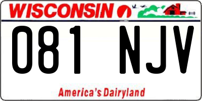 WI license plate 081NJV