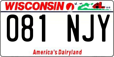 WI license plate 081NJY