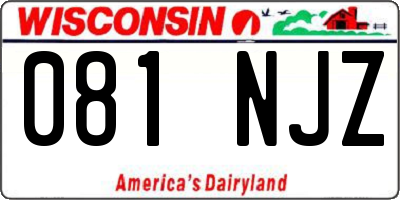 WI license plate 081NJZ