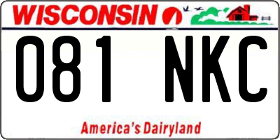 WI license plate 081NKC