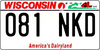 WI license plate 081NKD