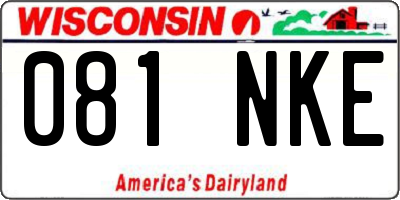 WI license plate 081NKE