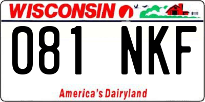 WI license plate 081NKF