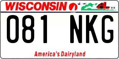 WI license plate 081NKG