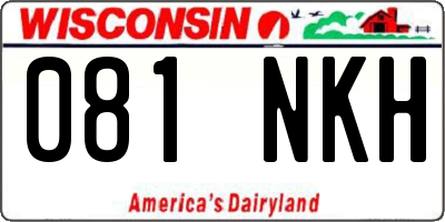 WI license plate 081NKH