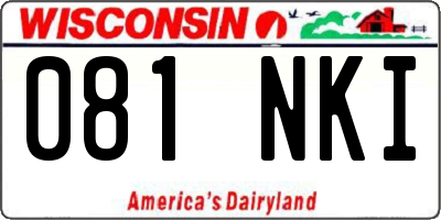 WI license plate 081NKI