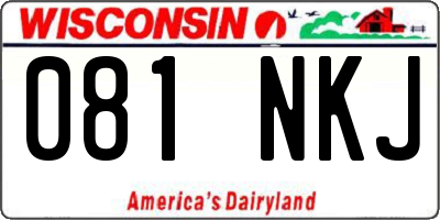 WI license plate 081NKJ