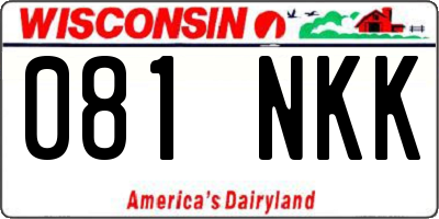 WI license plate 081NKK