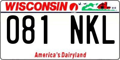 WI license plate 081NKL
