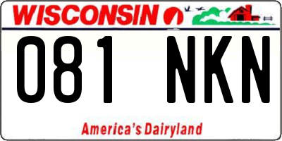 WI license plate 081NKN