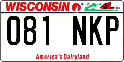 WI license plate 081NKP
