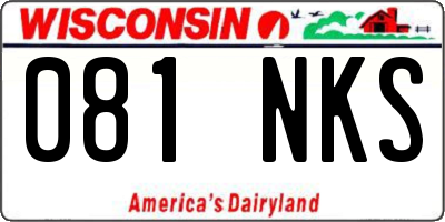 WI license plate 081NKS