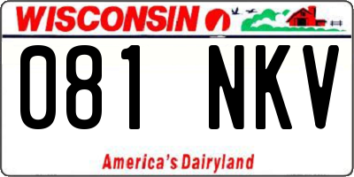 WI license plate 081NKV