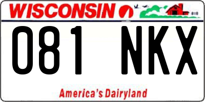 WI license plate 081NKX