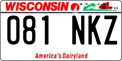 WI license plate 081NKZ