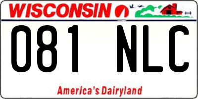 WI license plate 081NLC