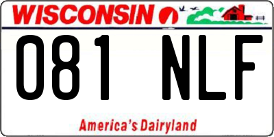 WI license plate 081NLF