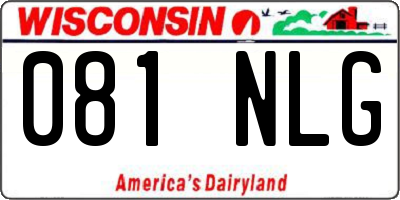WI license plate 081NLG