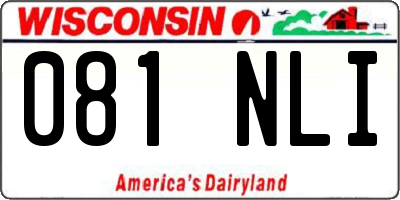 WI license plate 081NLI