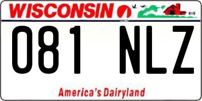 WI license plate 081NLZ