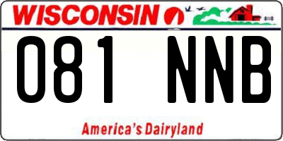 WI license plate 081NNB