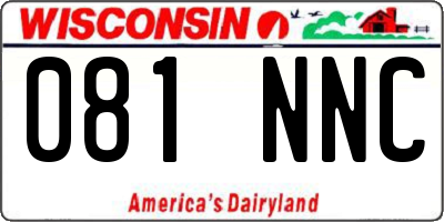 WI license plate 081NNC