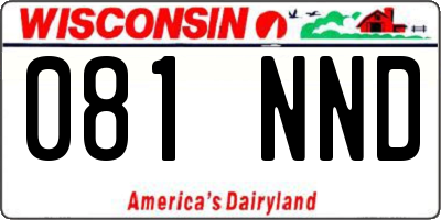 WI license plate 081NND