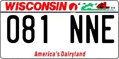WI license plate 081NNE