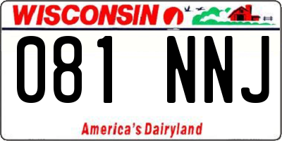 WI license plate 081NNJ