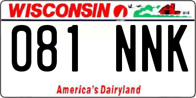 WI license plate 081NNK