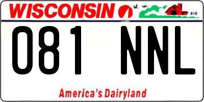 WI license plate 081NNL