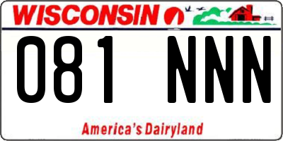 WI license plate 081NNN