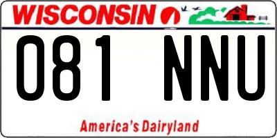 WI license plate 081NNU