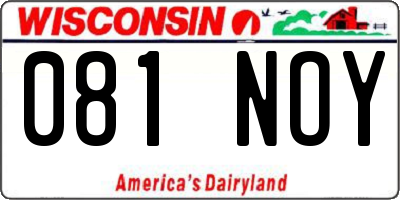 WI license plate 081NOY