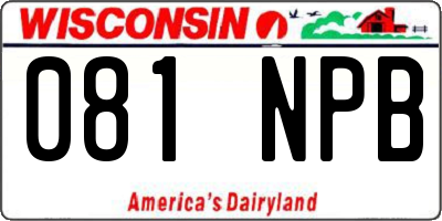 WI license plate 081NPB