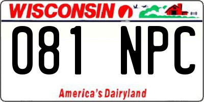 WI license plate 081NPC