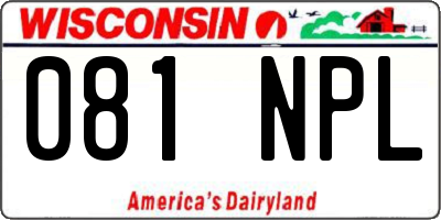 WI license plate 081NPL