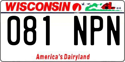 WI license plate 081NPN