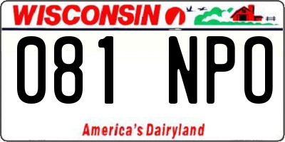 WI license plate 081NPO