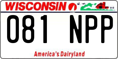 WI license plate 081NPP