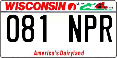 WI license plate 081NPR