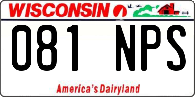 WI license plate 081NPS