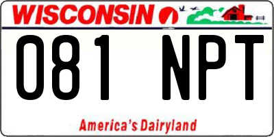WI license plate 081NPT