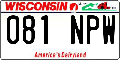 WI license plate 081NPW