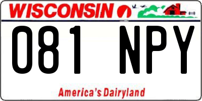 WI license plate 081NPY