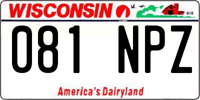 WI license plate 081NPZ