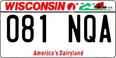 WI license plate 081NQA